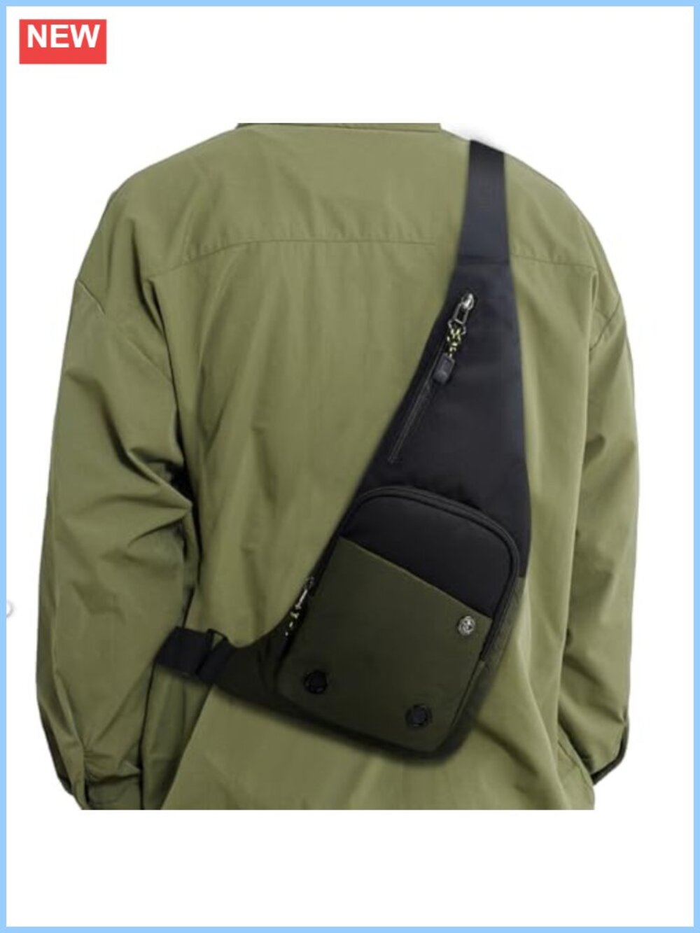 Nylon Sling Bag Crossbody Chest Backpack Multiple Pockets Running Hiking
